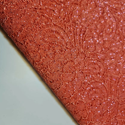 Cord Lace Crochet Fabric | 58" (147cm) Wide Floral Glitter Embroidery Bridal, Dressmaking & Craft Material – Sold by the Metre