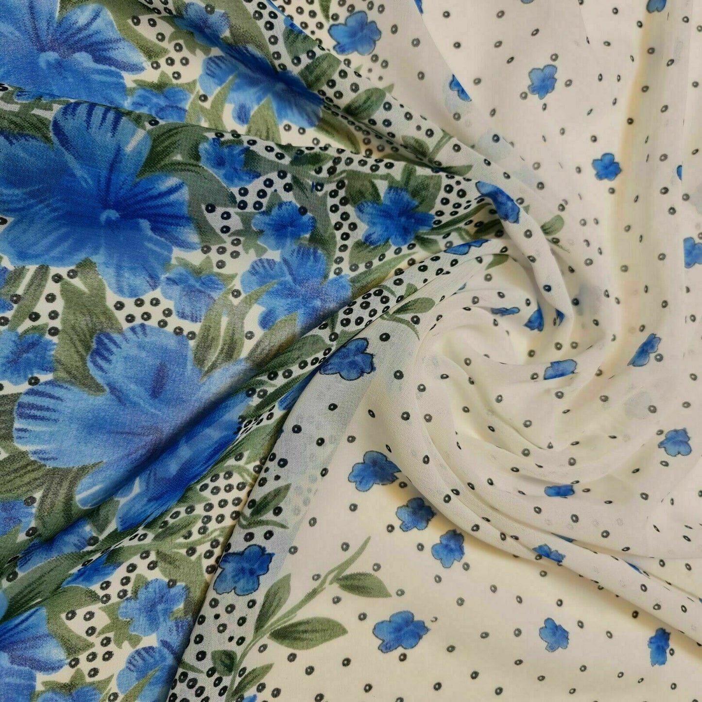 Floral Printed Polyester Georgette and Sheer Chiffon Fabric – Summer Dress Material
