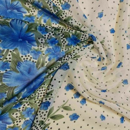 Floral Printed Polyester Georgette and Sheer Chiffon Fabric – Summer Dress Material