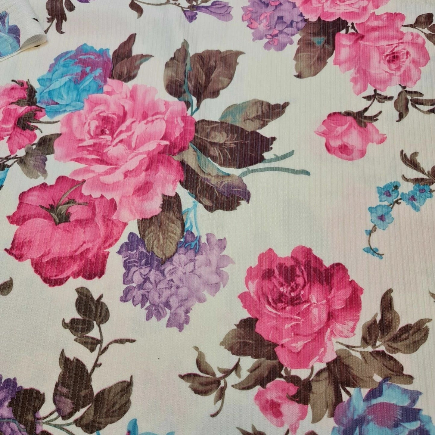 Plain & Printed Ribbed / Waffle Stretch Jersey Fabric | 58" (147cm) Wide Viscose Polyester Spandex 4-Way Stretch Dress & Craft Material – Sold by the Metre