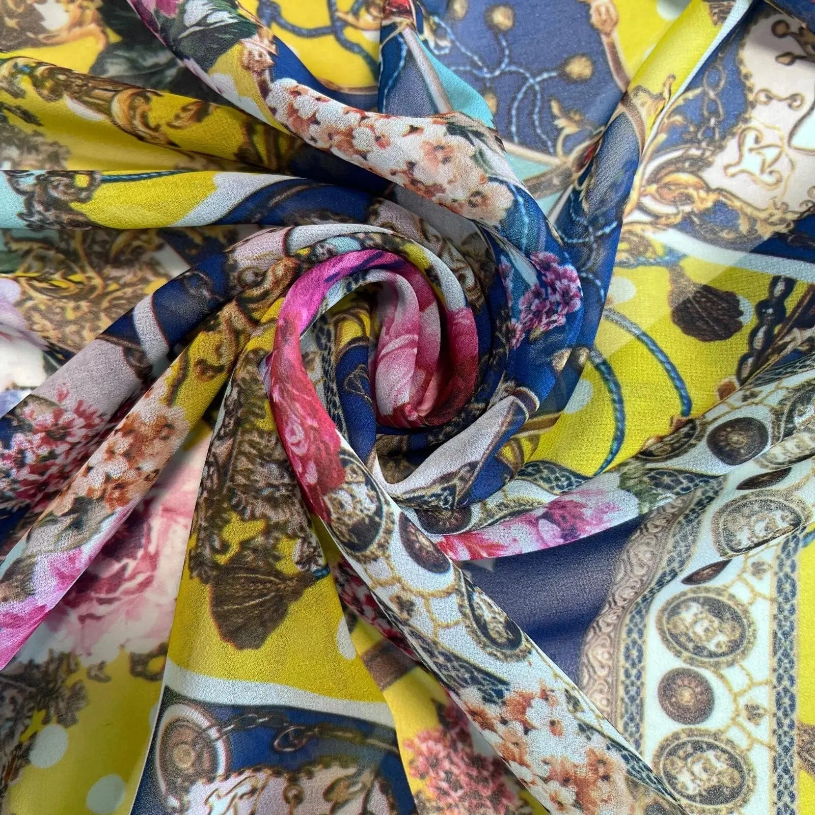 Floral Printed Polyester Georgette & Sheer Chiffon Fabric | 44