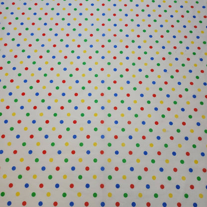 MULTI DOTS PEA PIN SPOTTY POLKA DOT POLYCOTTON FABRIC DRESS QUILTING MATERIAL 44"