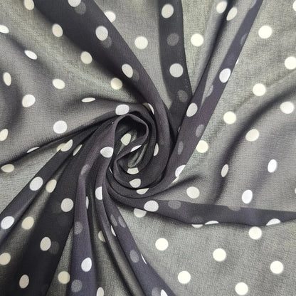 Polka Printed Fabric | 58" (147cm) Wide Georgette, Chiffon & Crepe Dressmaking Material – Sold by the Metre