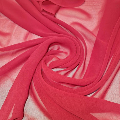 Chiffon Sheer Plain Soft Polyester Fabric – 44" Wide for Wedding, Dress & Craft – 30m Bolt/Roll  Deep Red (S)
