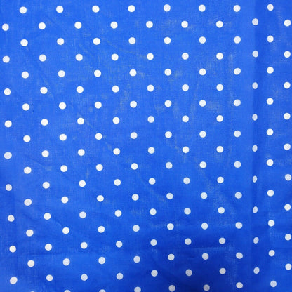 ROYAL BLUE PEA PIN SPOTTY POLKA DOT POLYCOTTON FABRIC DRESS QUILTING MATERIAL 44"