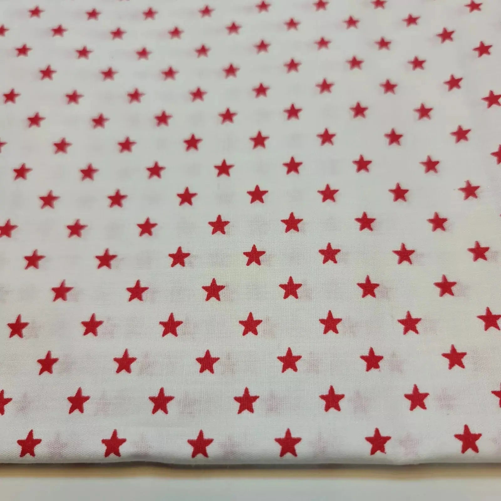 100% Cotton Poplin Star Print Fabric | White Base 44" (112cm) Wide Soft Dressmaking, Quilting & Craft Material – Sold by the Metre