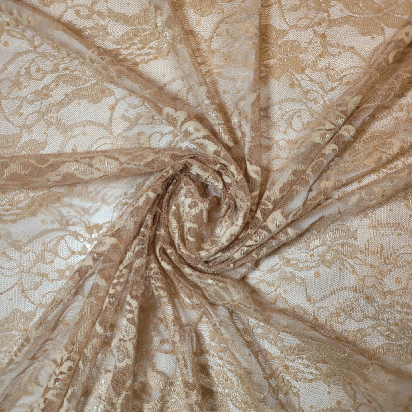 Floral Bridal Lace Fabric | 58" (147cm) Wide Polyester Mesh & Elastane Blend Dressmaking Material – Sold by the Metre