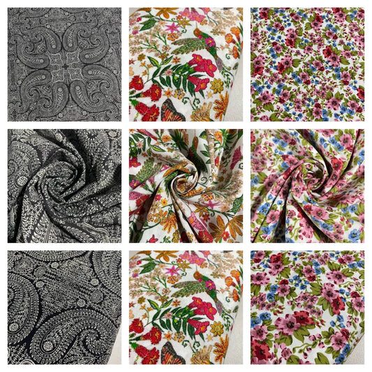 Floral 100% Cotton Fabric Paisley Dress Craft Costume Quilting Material 44"