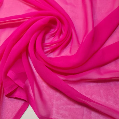 Chiffon Sheer Plain Soft Polyester Fabric – 44" Wide for Wedding, Dress & Craft – 30m Bolt/Roll  Dark Magenta (S)