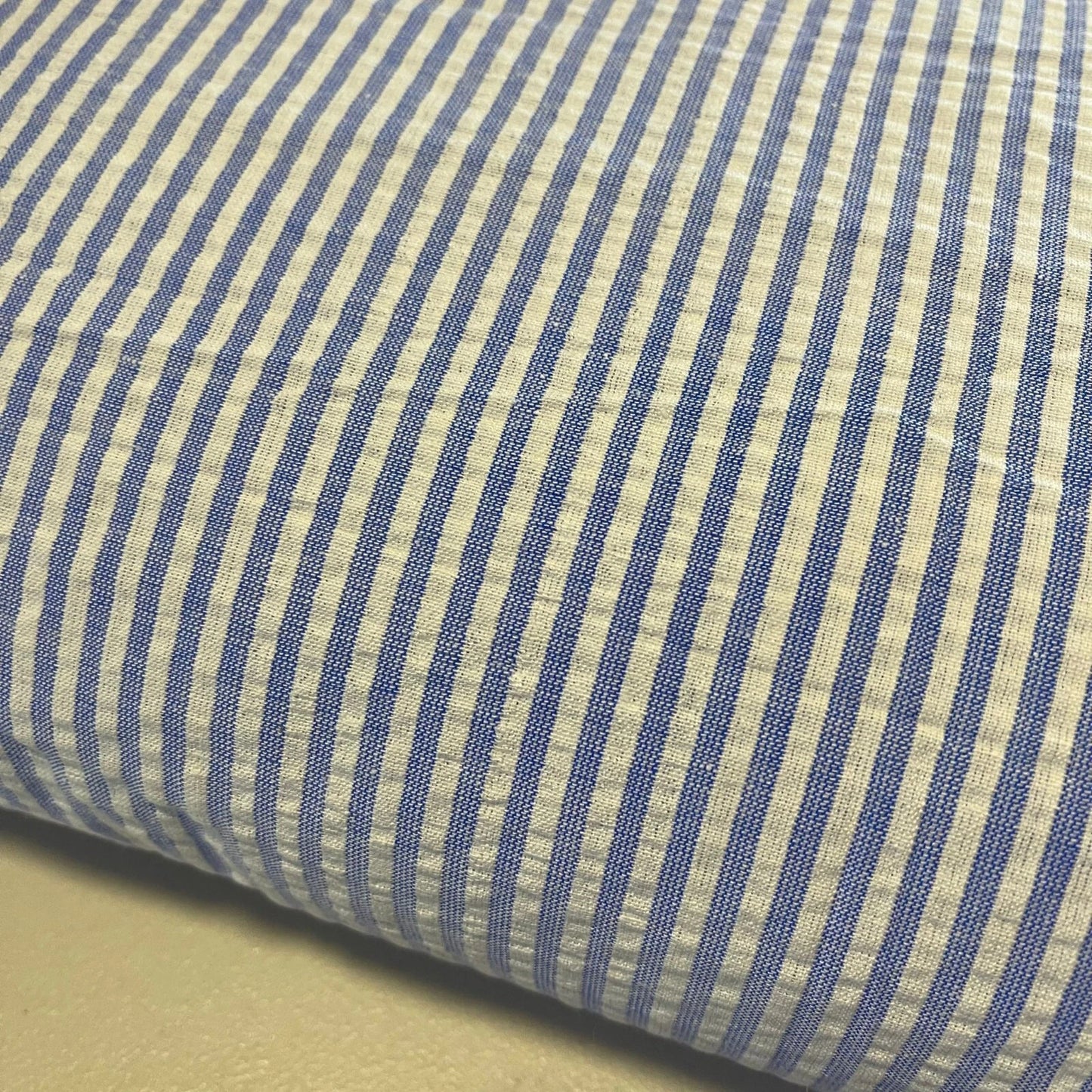 100% Cotton Seersucker Crush Stripe Fabric | 44" (112cm) Wide Costume, Dress & Craft Material – Sold by the Meter