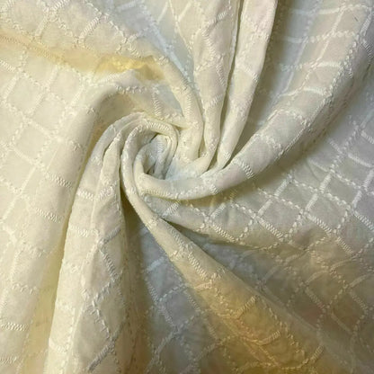100% Cotton Lawn Broderie Anglaise Schiffli Embroidery Fabric | 44" (112cm) Wide Soft Dressmaking & Craft Material – Sold by the Meter