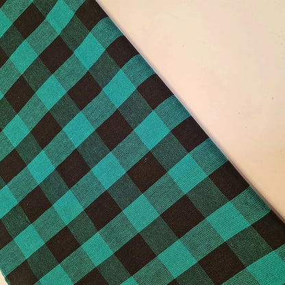 Premium 100% Cotton Gingham Khadi Handloom Fabric | 1" Check Soft Linen-Feel Cloth 42" (107cm) Wide – Sold by the Meter