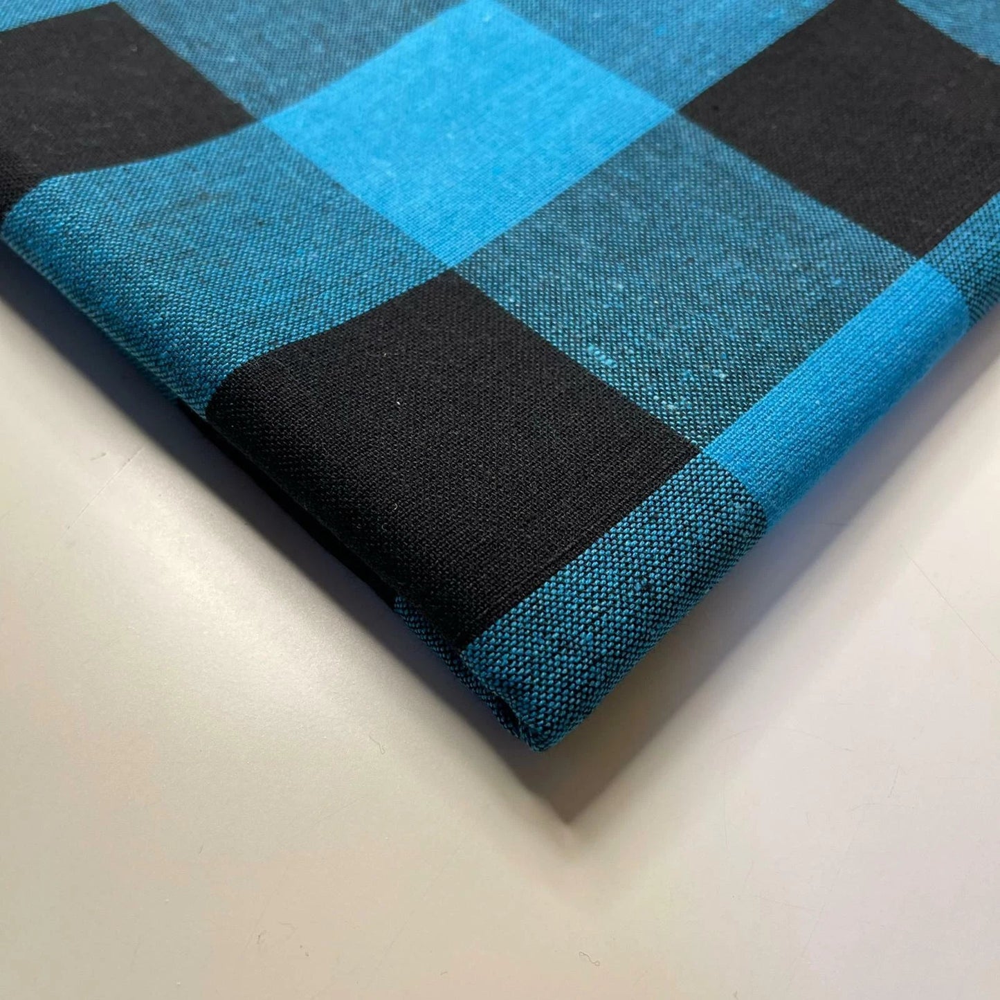 Premium 100% Cotton Gingham Khadi Handloom Fabric | 2" Check Soft Linen-Feel Cloth 42" (107cm) Wide – Sold by the Meter