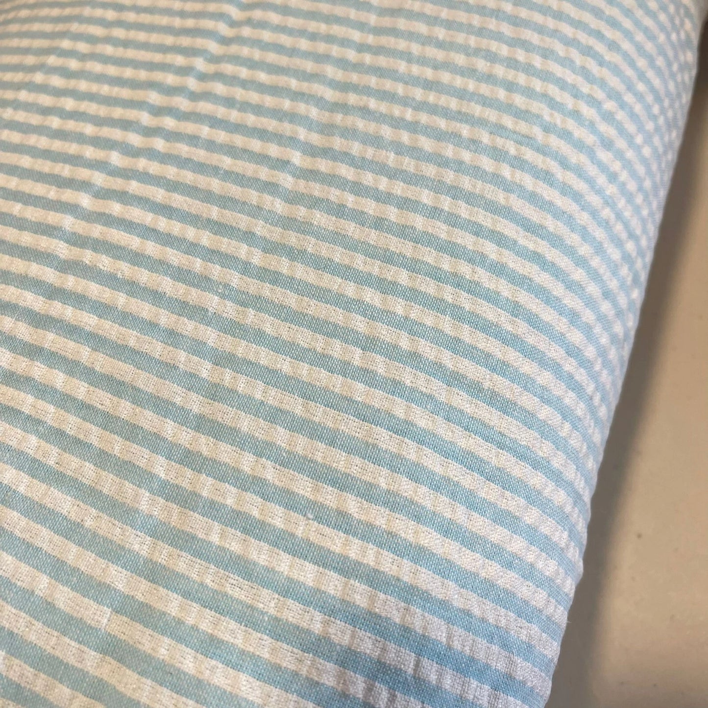 100% Cotton Seersucker Crush Stripe Fabric | 44" (112cm) Wide Costume, Dress & Craft Material – Sold by the Meter