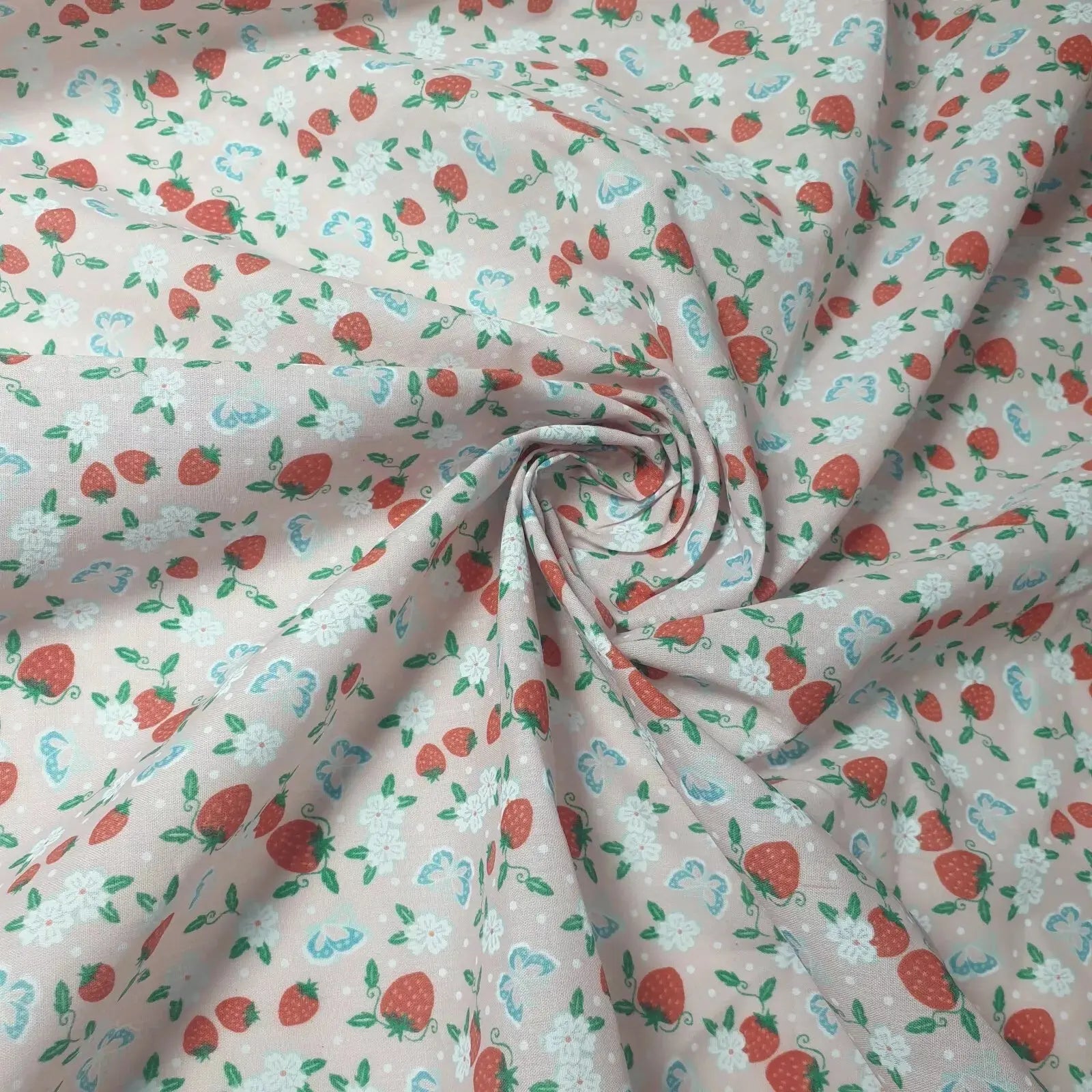 Mixed Fruit Print Polycotton Fabric – 112cm (44") Wide by the Metre