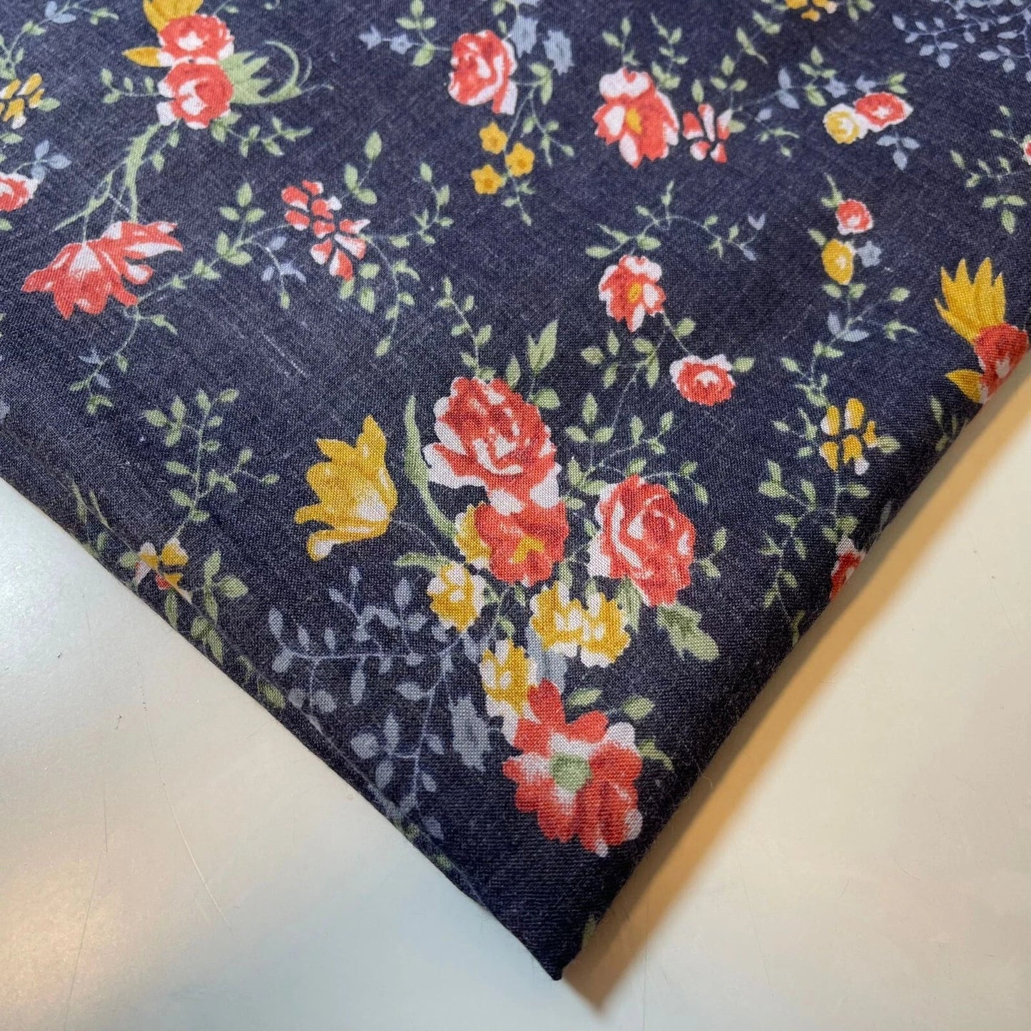 100% Cotton Vintage Floral Japanese Print Fabric | 58" (147cm) Wide Soft Dressmaking, Sarong & Draping Material – Sold by the Metre