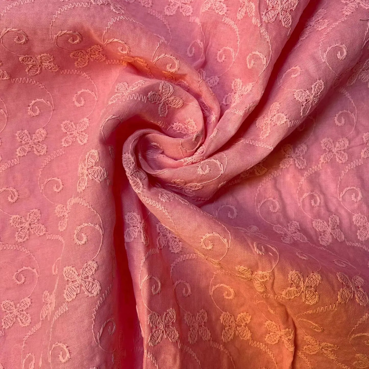 100% Cotton Lawn Broderie Anglaise Schiffli Embroidery Fabric | 44" (112cm) Wide Soft Dressmaking & Craft Material – Sold by the Meter