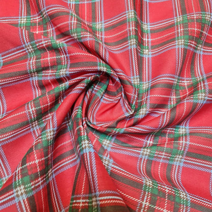 Tartan Printed Polycotton Fabric | 44" (112cm) Wide Dressmaking & Craft Material – Sold by the Metre