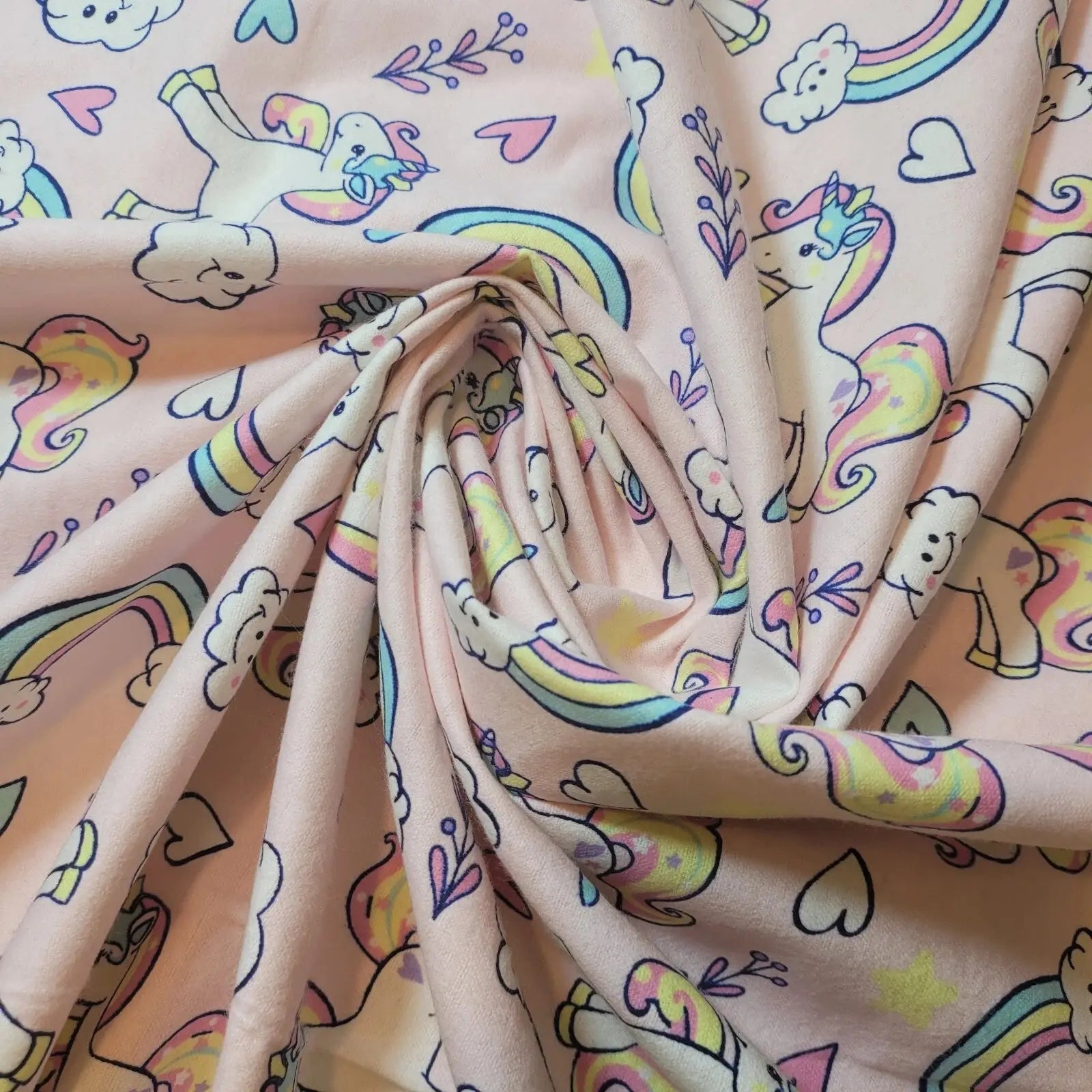 100% Cotton Brushed Flannel Winceyette Fabric | 44" (112cm) Wide Printed Quilting, Sewing & Craft Material – Sold by the Meter