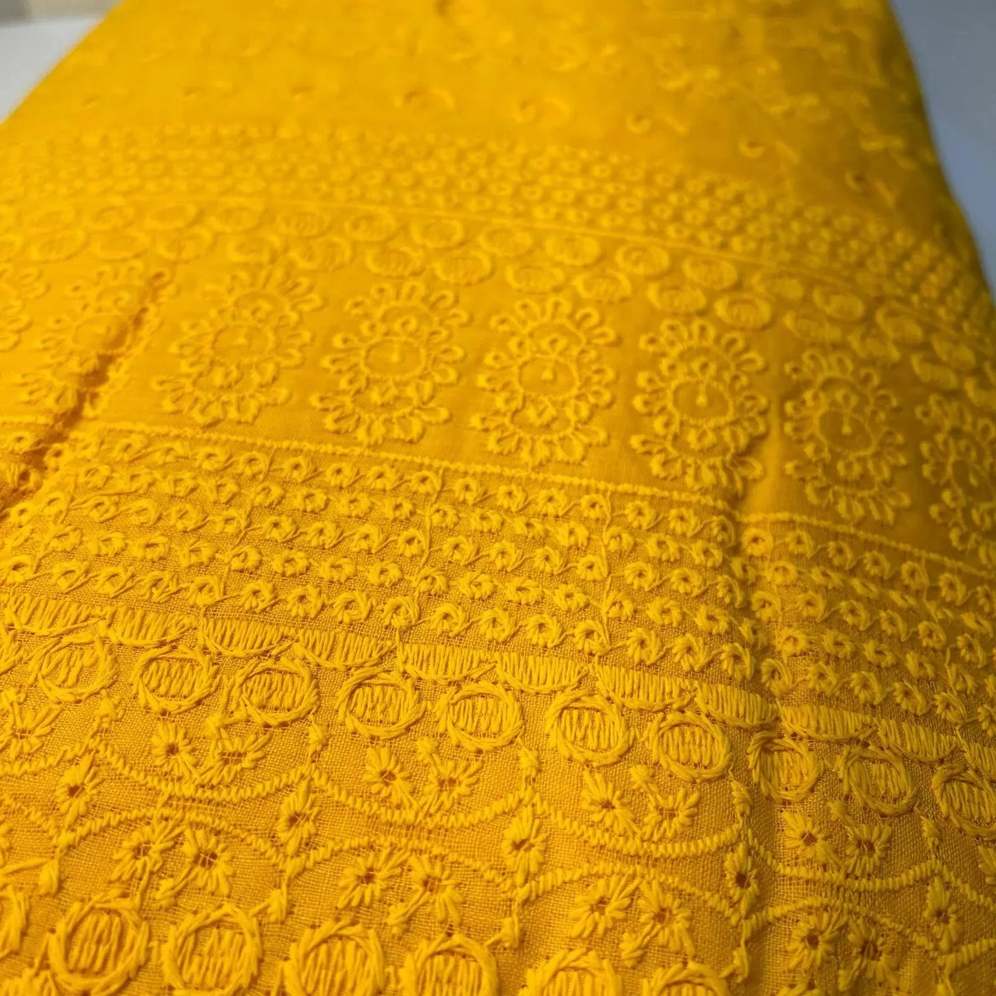 100% Cotton Lawn Broderie Anglaise Schiffli Embroidery Fabric | 44" (112cm) Wide Soft Dressmaking & Craft Material – Sold by the Meter