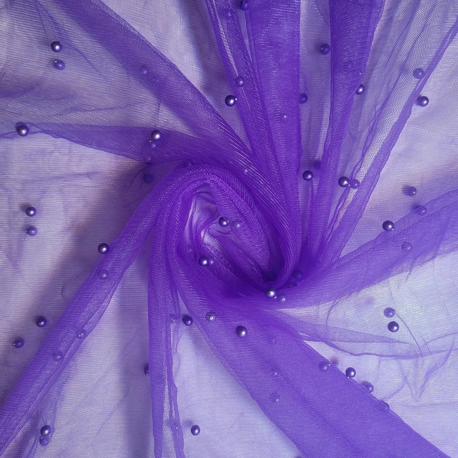 Tulle Beaded Pearl Lace Net Fabric | 58