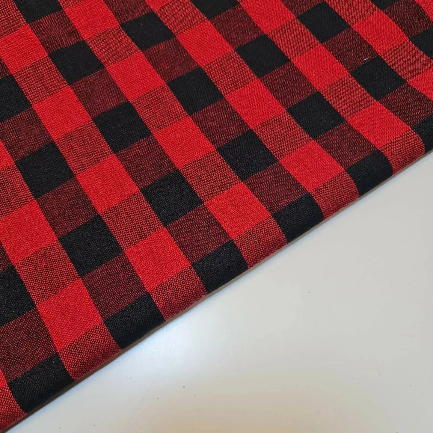 Premium 100% Cotton Gingham Khadi Handloom Fabric | 1" Check Soft Linen-Feel Cloth 42" (107cm) Wide – Sold by the Meter