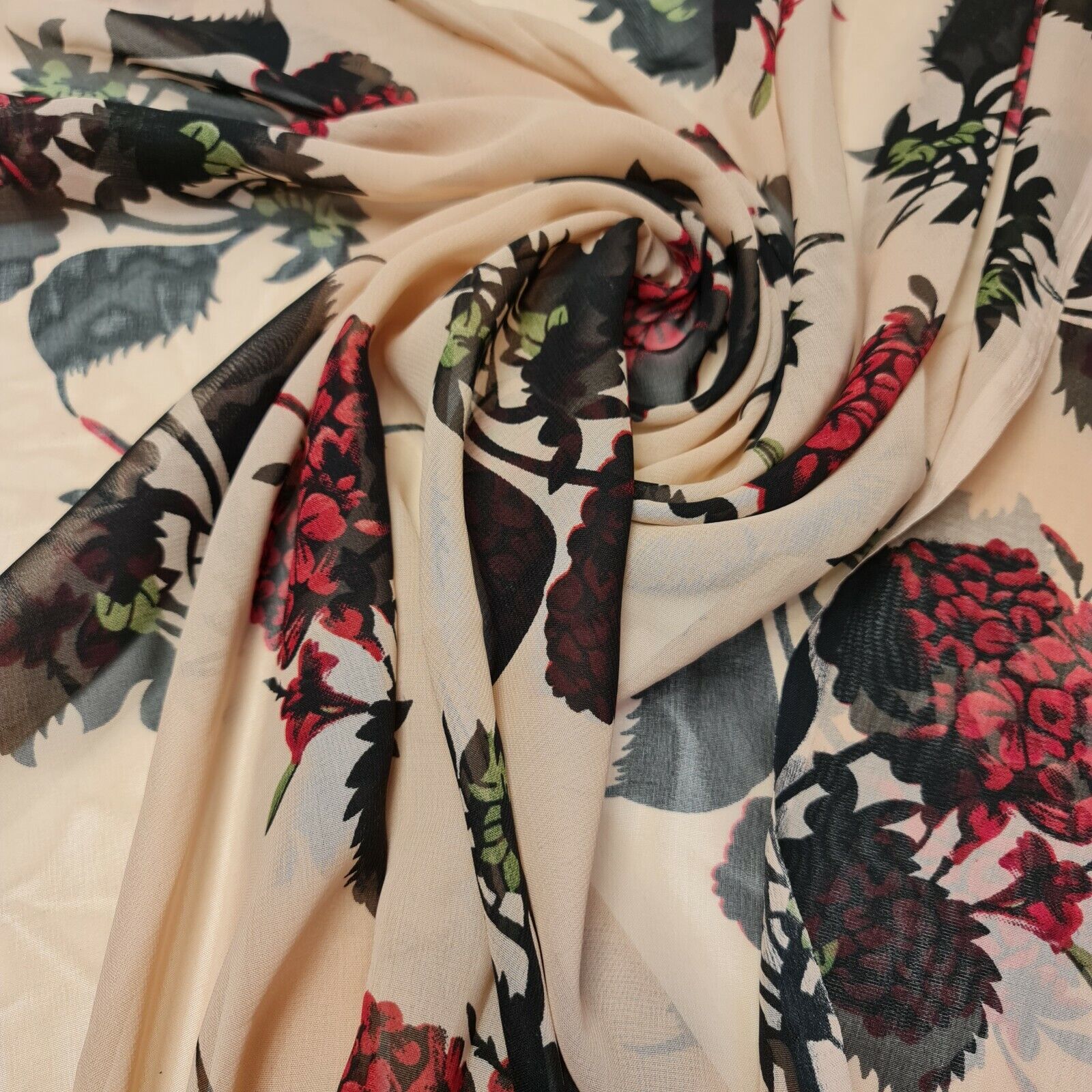 Floral Printed Polyester Georgette and Sheer Chiffon Fabric – Summer Dress Material