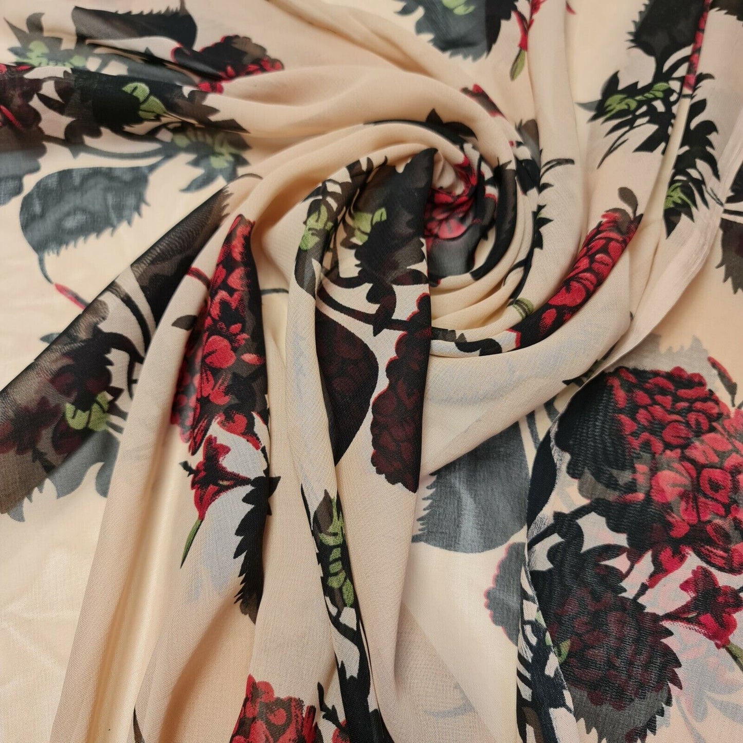 Floral Printed Polyester Georgette and Sheer Chiffon Fabric – Summer Dress Material