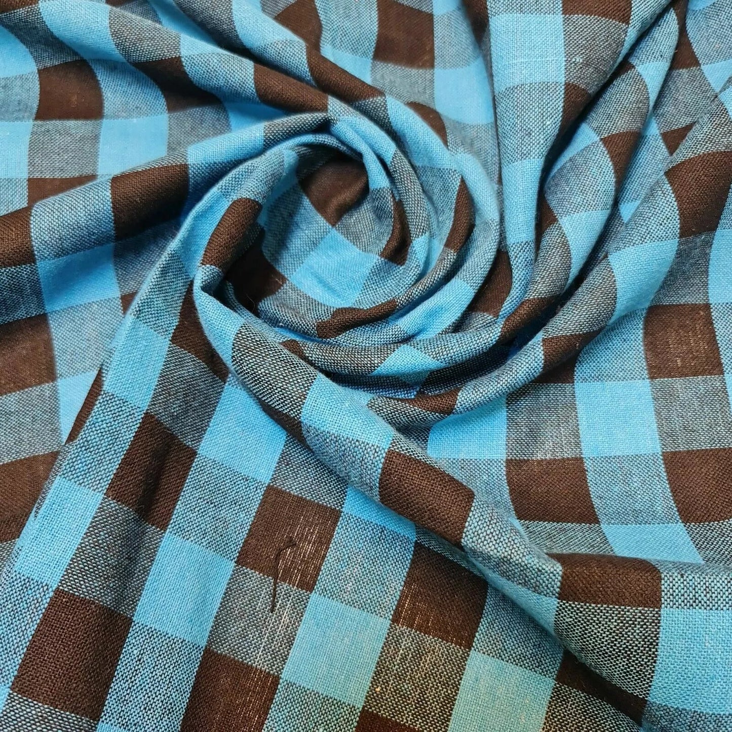 100% Cotton Gingham Check Plaid Fabric – 44" Wide, 1" Check, 23-Meter Bolt for Sewing & Crafts
