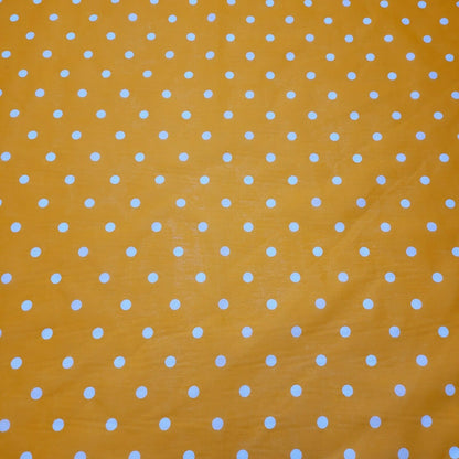 ORANGE PEA PIN SPOTTY POLKA DOT POLYCOTTON FABRIC DRESS QUILTING MATERIAL 44"