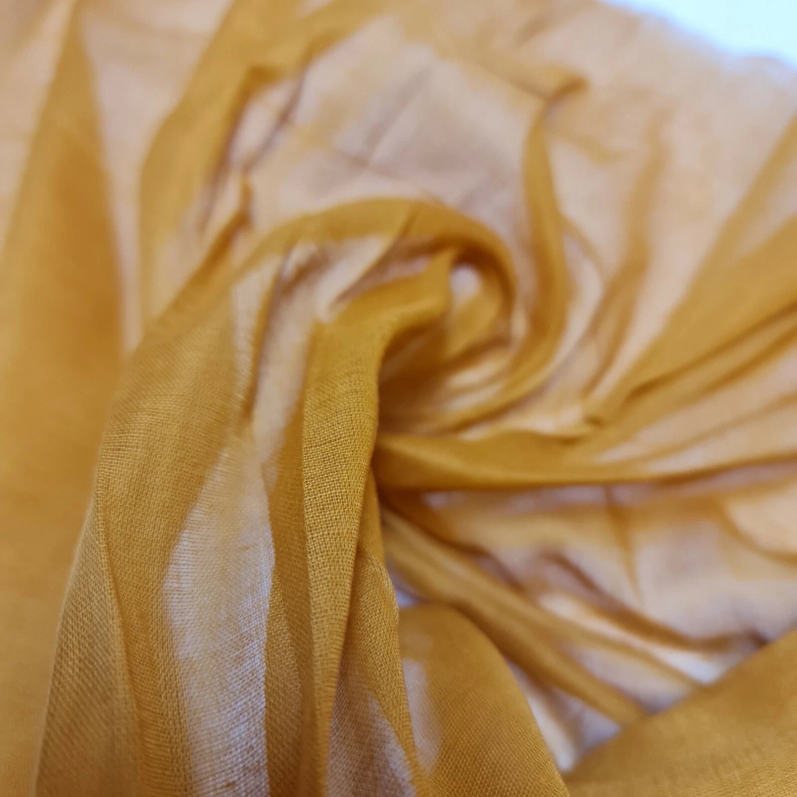 100% Cotton Muslin Fabric – Sheer Gauze Plain Weave for Dress Lining, Crafts & Cheesecloth  Mustard