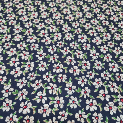 Spring Floral 100% Cotton Poplin Daisy Flower Print Fabric | 58" (147cm) Wide Dressmaking, Craft & Quilting Material – Sold by the Meter