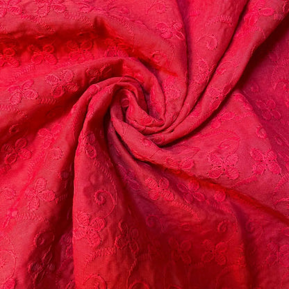 100% Cotton Lawn Broderie Anglaise Schiffli Embroidery Fabric | 44" (112cm) Wide Soft Dressmaking & Craft Material – Sold by the Meter