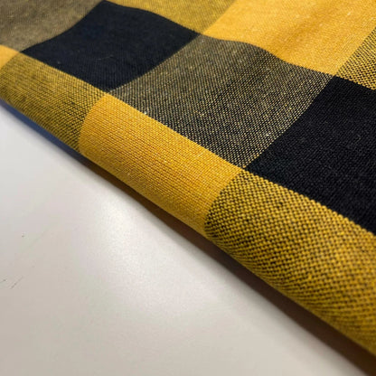 Premium 100% Cotton Gingham Khadi Handloom Fabric | 2" Check Soft Linen-Feel Cloth 42" (107cm) Wide – Sold by the Meter