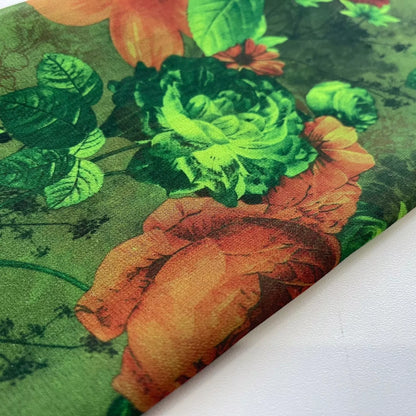 Floral Printed Polyester Georgette and Sheer Chiffon Fabric – Summer Dress Material