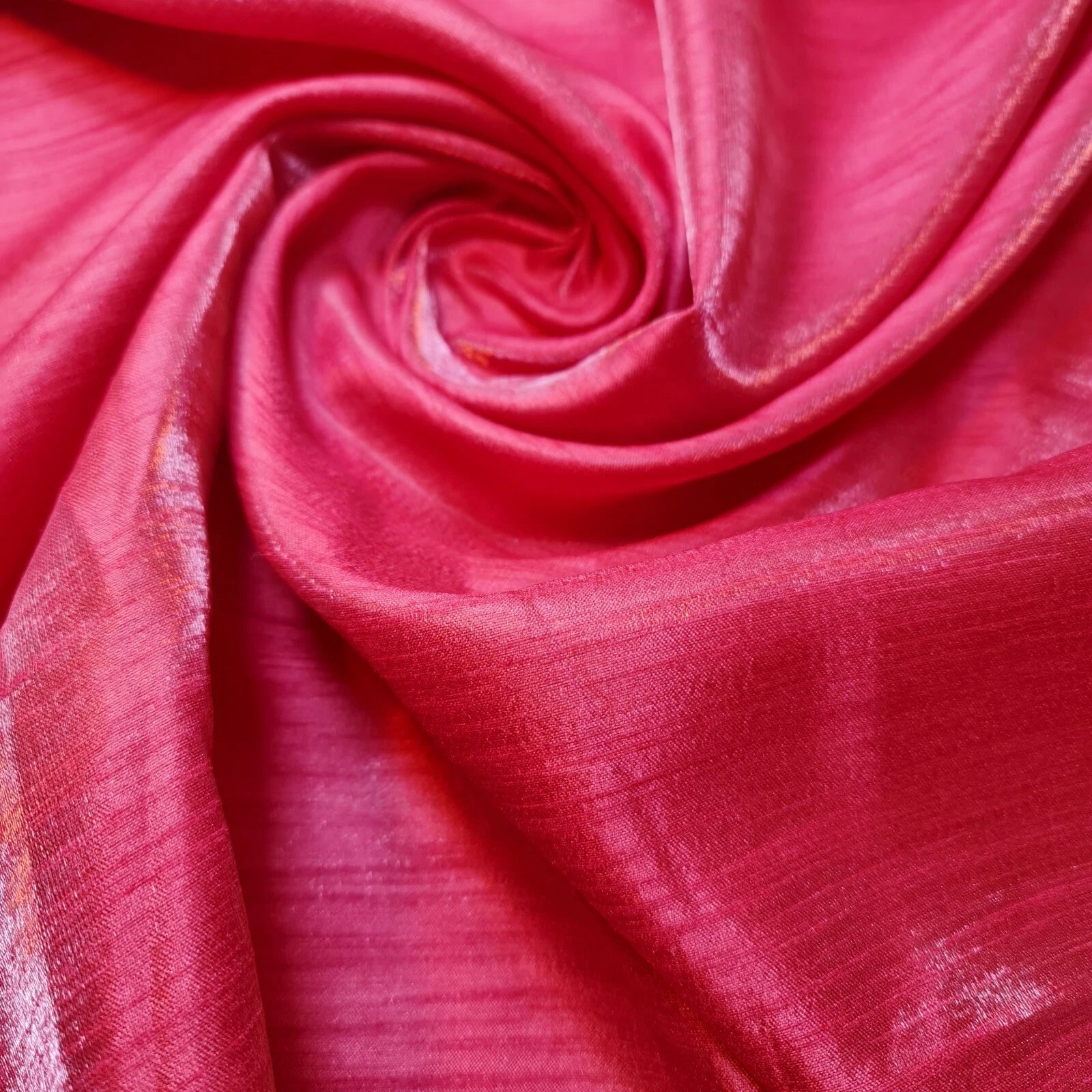 Plain Poly Faux Dupion Silk Fabric | 44" (112cm) Wide Shiny Dress, Craft & Patchwork Material – 25 Metre Bolt