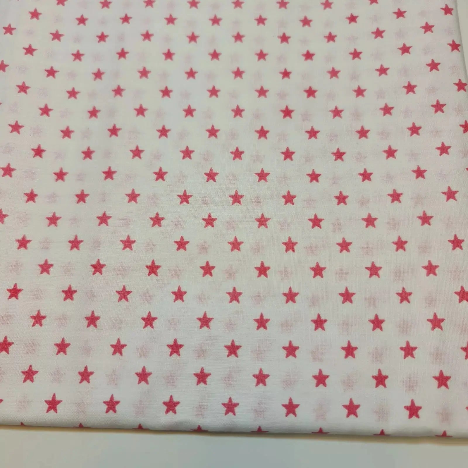 100% Cotton Poplin Star Print Fabric | White Base 44" (112cm) Wide Soft Dressmaking, Quilting & Craft Material – Sold by the Metre