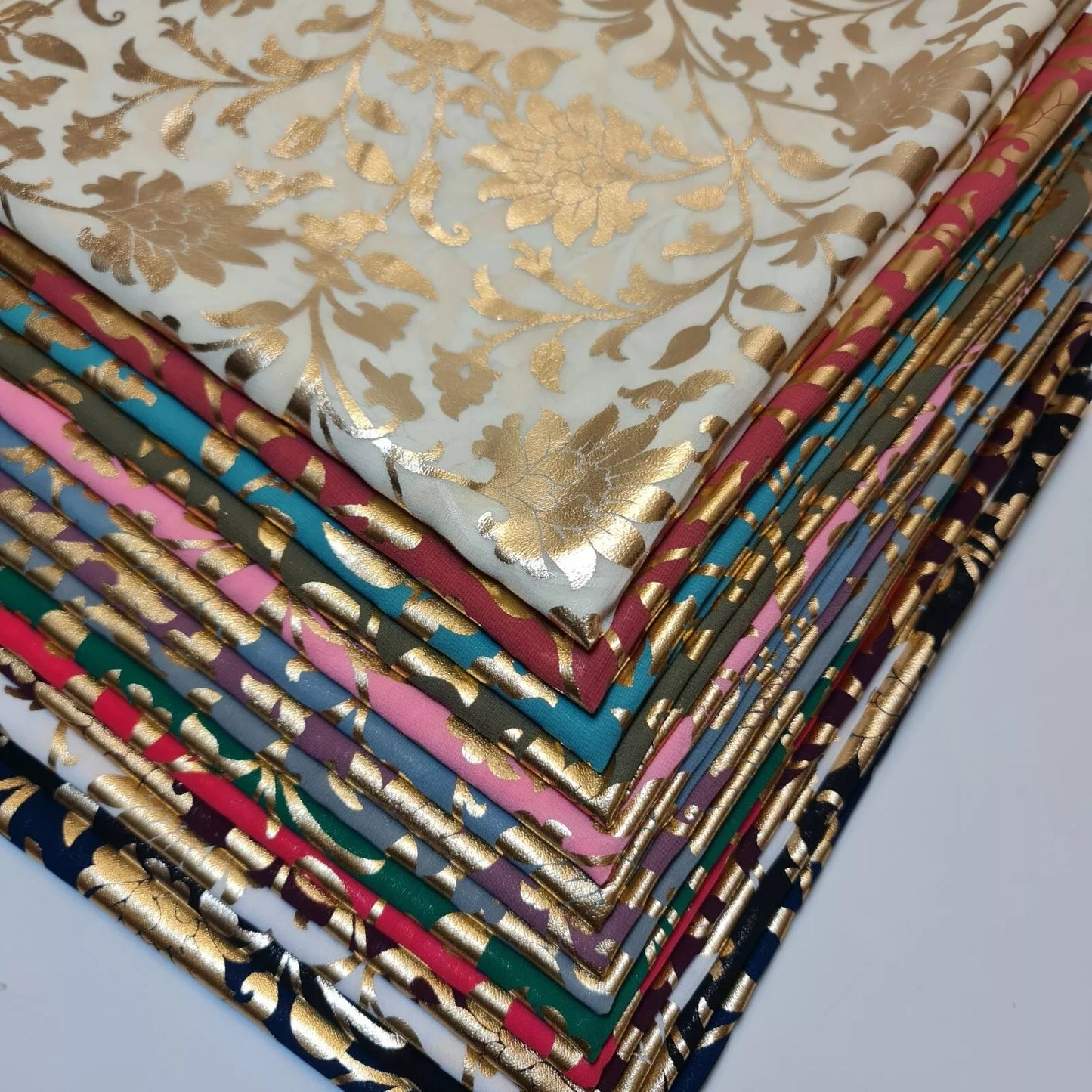 Floral Foil Print Sheer Chiffon & Georgette Fabric | 44" (112cm) Wide Dressmaking & Craft Sewing Material – Sold by the Metre