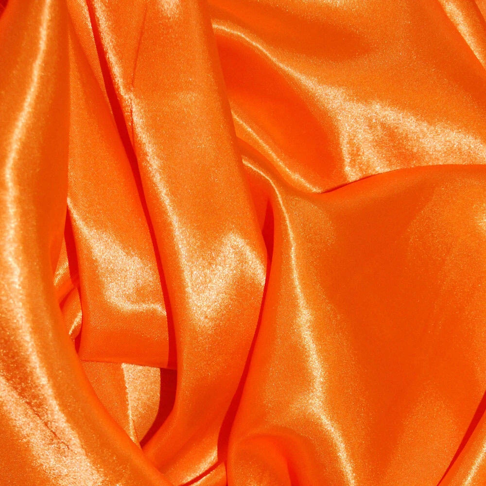 Luxury Poly Silk Satin Fabric | 58" (147cm) Wide Smooth Shiny Plain Material for Dressmaking, Crafts & Weddings – Sold by the Metre