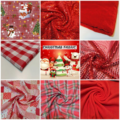 Festive Christmas Fabric – Sewing, Craft & Décor Material by the Meter (44"/58" Wide)
