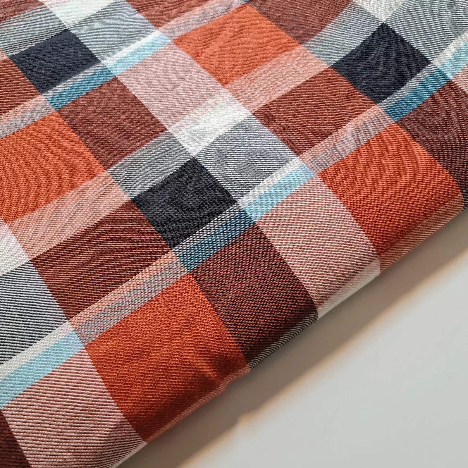 100% Cotton Tartan & Check Plaid Fabric | 58" (147cm) Wide Stripe Dressmaking, Quilting & Craft Material – Sold by the Metre  Rust Black Tartan