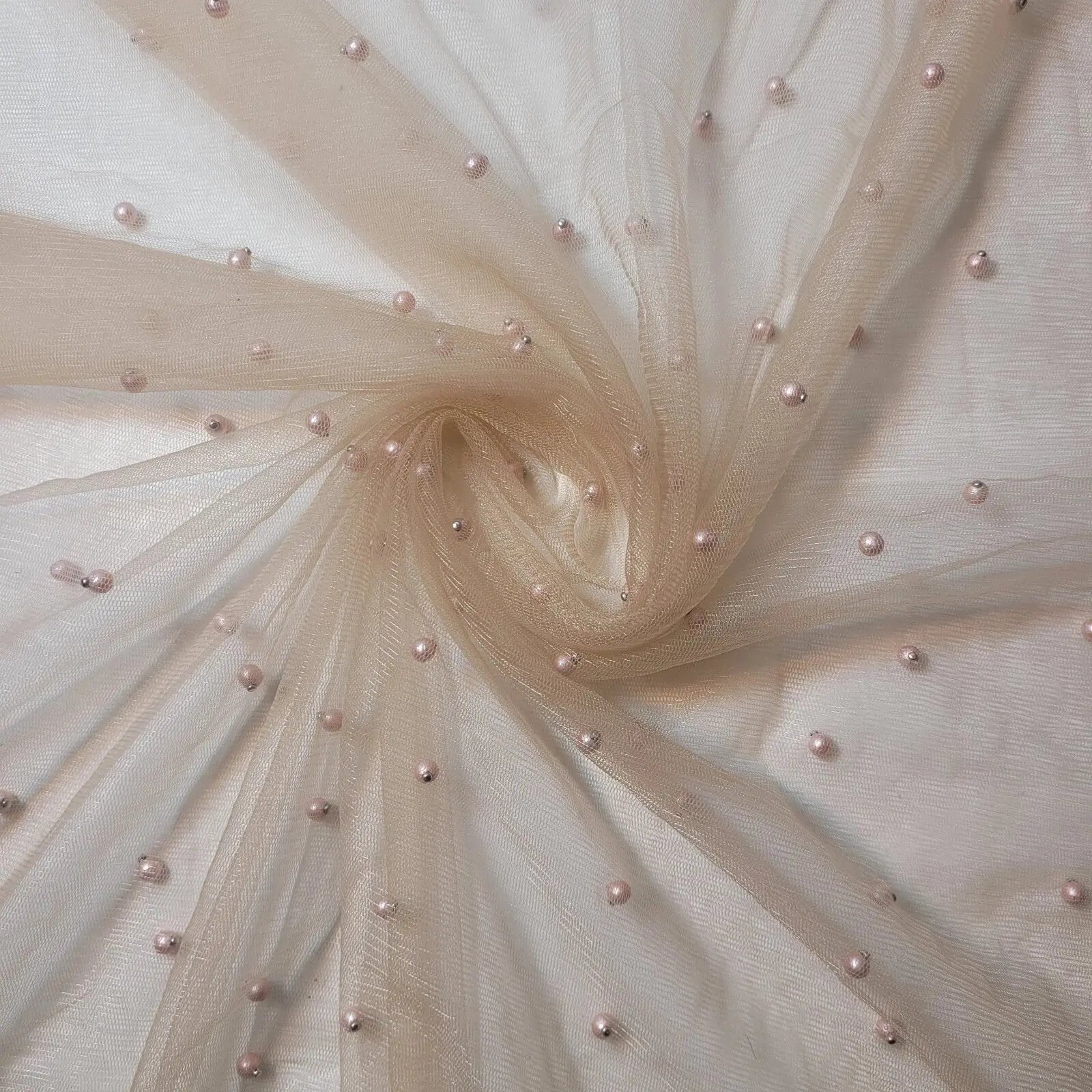 Tulle Beaded Pearl Lace Net Fabric | 58