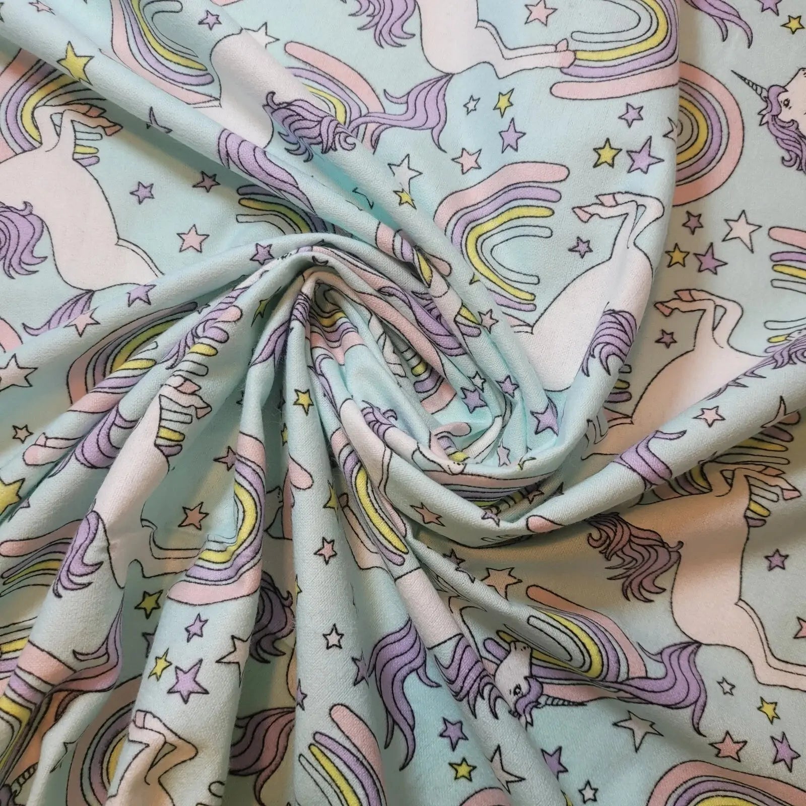 100% Cotton Brushed Flannel Winceyette Fabric | 44" (112cm) Wide Printed Quilting, Sewing & Craft Material – Sold by the Meter