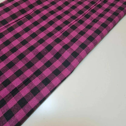 Premium 100% Cotton Gingham Khadi Handloom Fabric | 1/4" Check Soft Linen-Feel Cloth 42" (107cm) Wide – Sold by the Meter