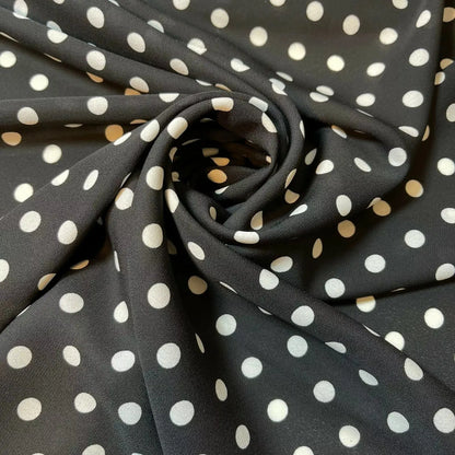 Polka Printed Fabric | 58" (147cm) Wide Georgette, Chiffon & Crepe Dressmaking Material – Sold by the Metre