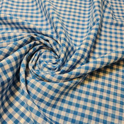 Polycotton Gingham Check Fabric – 1/8", 1/4" & 1" Checks 44" (112cm) Wide Dressmaking & Uniform Fabric by the Metre