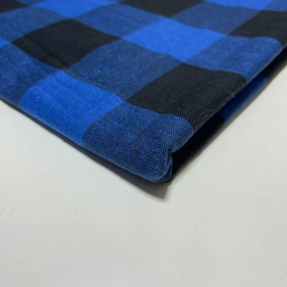 Premium 100% Cotton Gingham Khadi Handloom Fabric | 2" Check Soft Linen-Feel Cloth 42" (107cm) Wide – Sold by the Meter