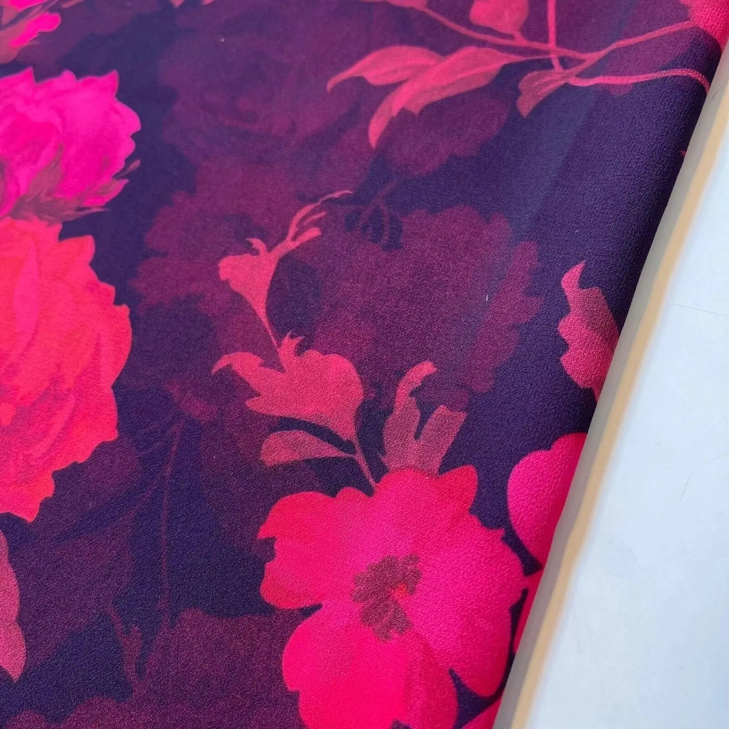 Floral Printed Polyester Georgette & Sheer Chiffon Fabric | 44" (112cm) Wide Lightweight Summer Dressmaking Material – Sold by the Metre