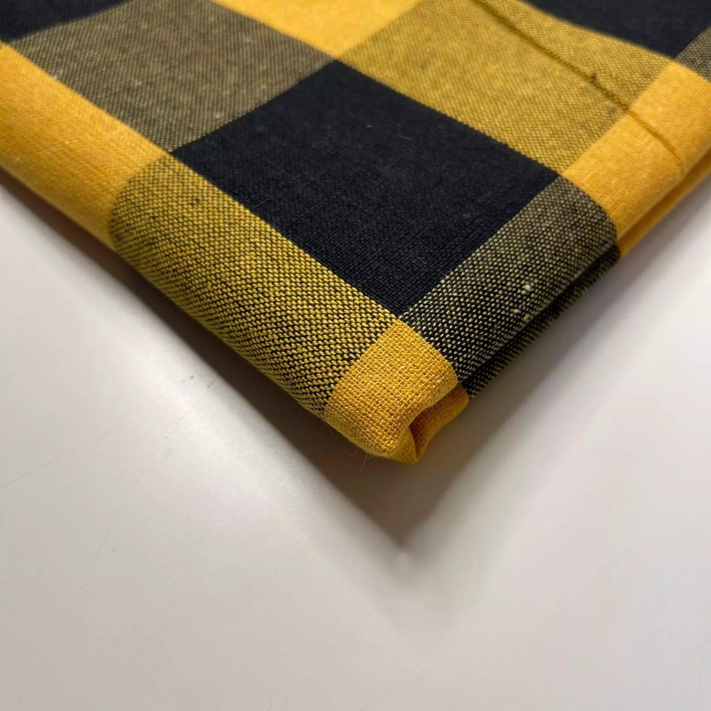 Premium 100% Cotton Gingham Khadi Handloom Fabric | 2" Check Soft Linen-Feel Cloth 42" (107cm) Wide – Sold by the Meter