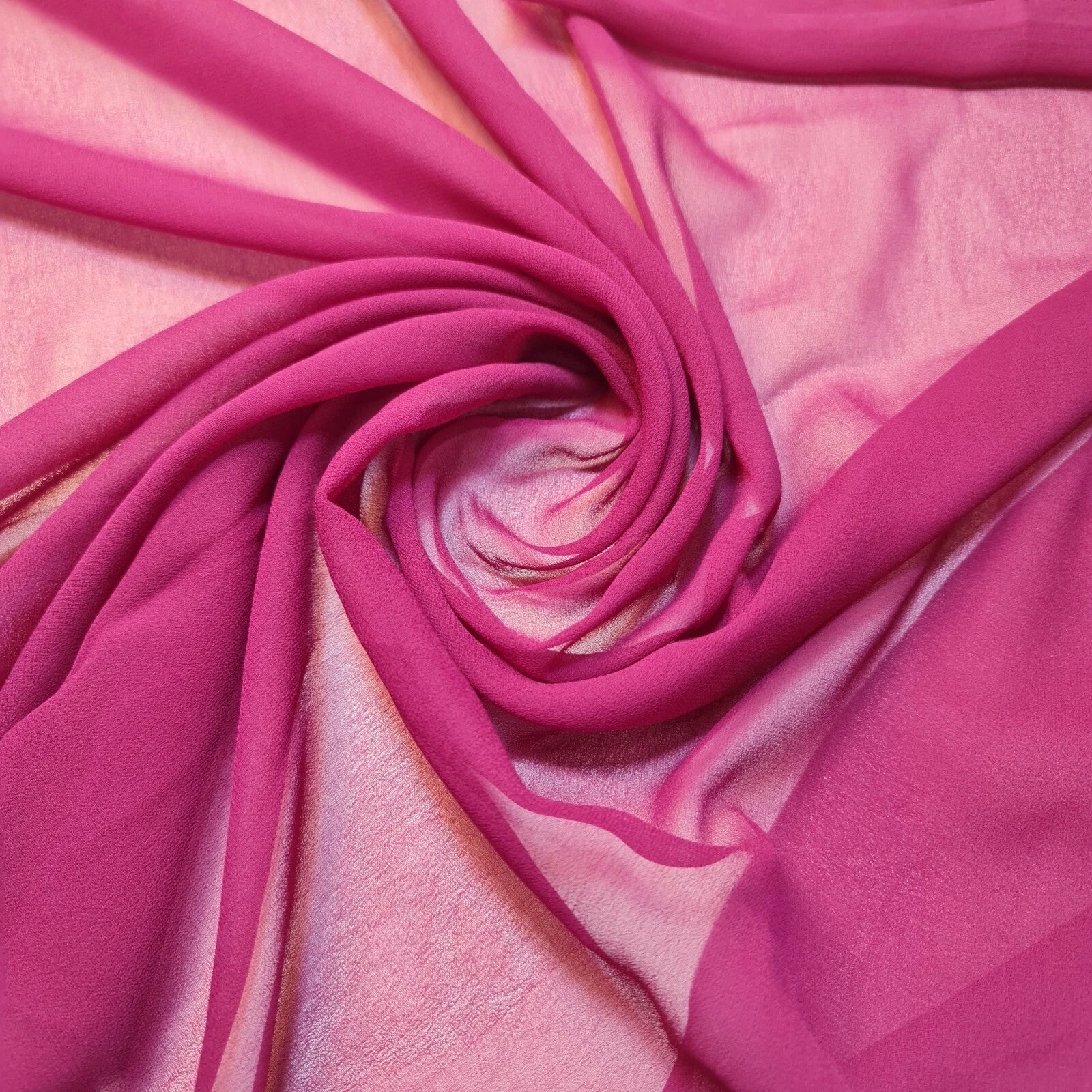 Chiffon Sheer Plain Soft Polyester Fabric – 44" Wide for Wedding, Dress & Craft – 30m Bolt/Roll  Plum (S)